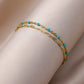 Double Layer Cable chain & Turquoise Anklet