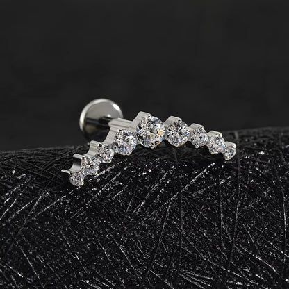 Titanium Labret Curved Bar Flat Ear Piercing
