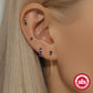 4pcs/set Navy Blue Hoop Chain Stud Earring Set