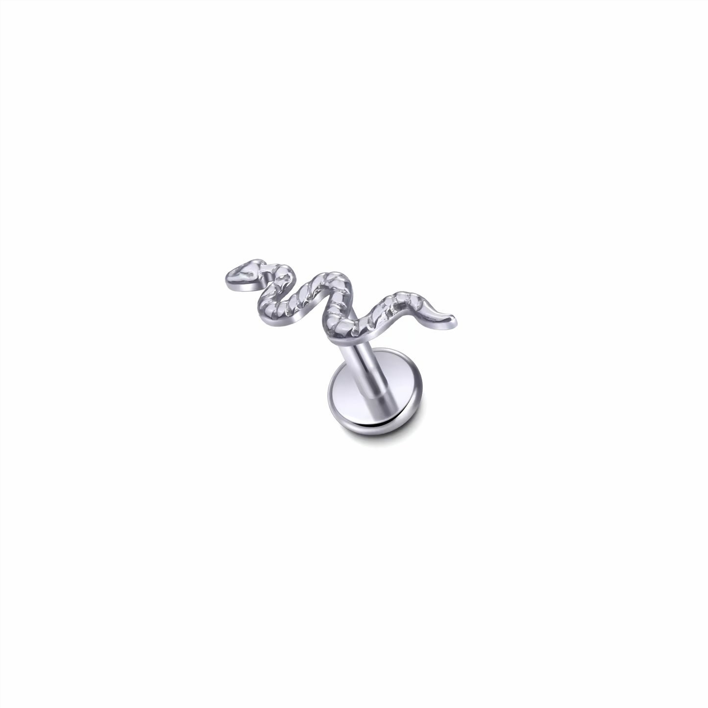 Titanium Snake Flat Screw Ear Piercing