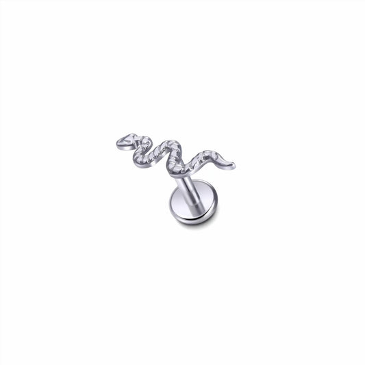 Titanium Snake Flat Screw Ear Piercing
