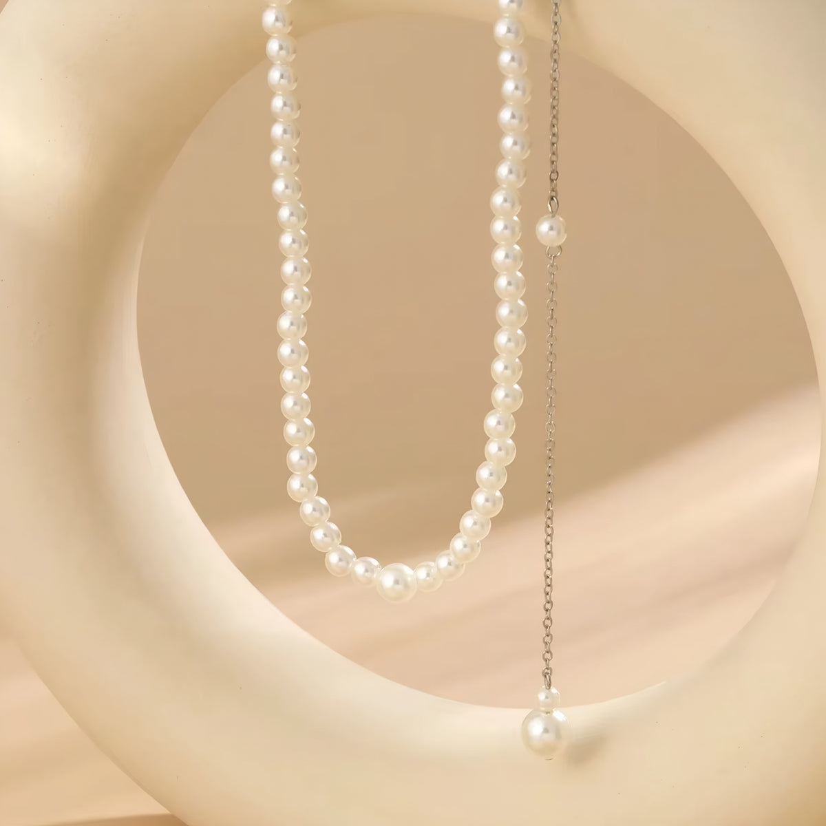 Pearl Choker Chain Tassel Pendant