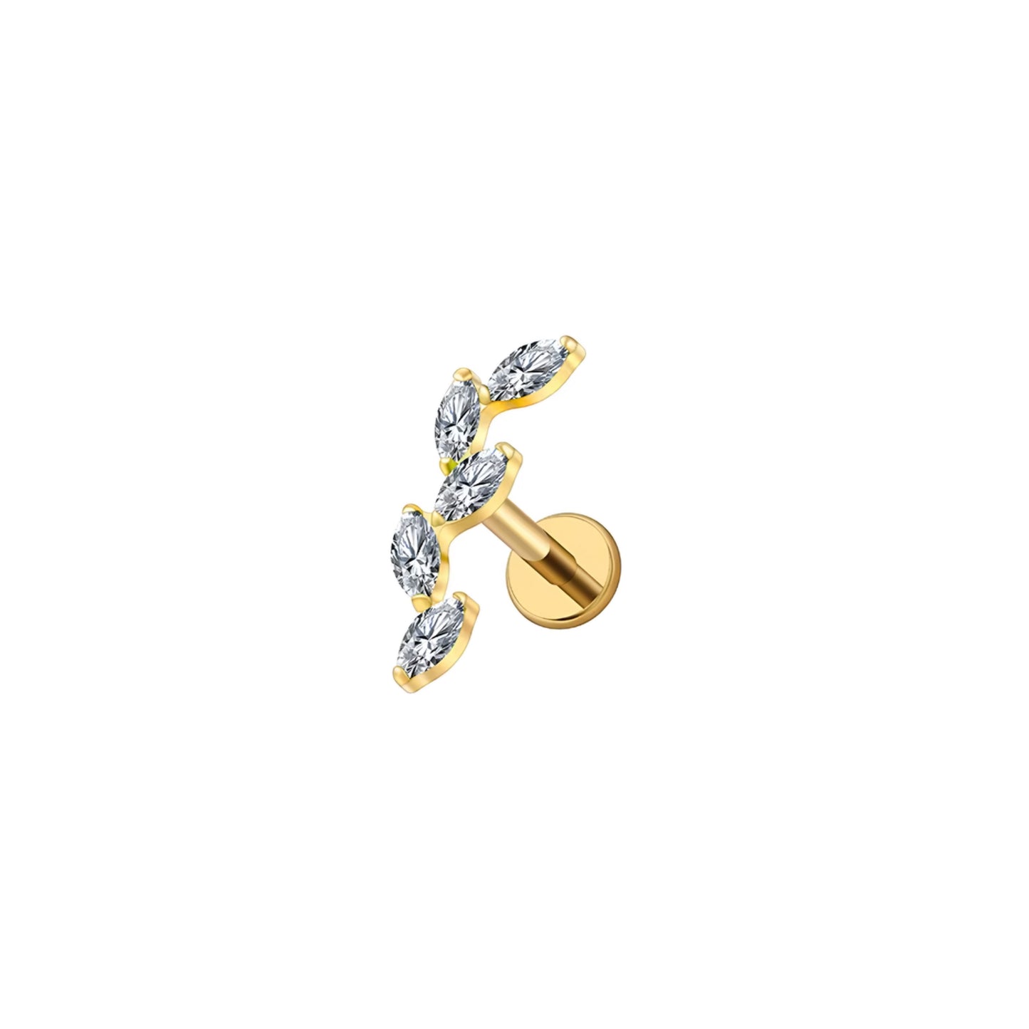 Titanium Five Marquise Climber Flat Ear Piercing