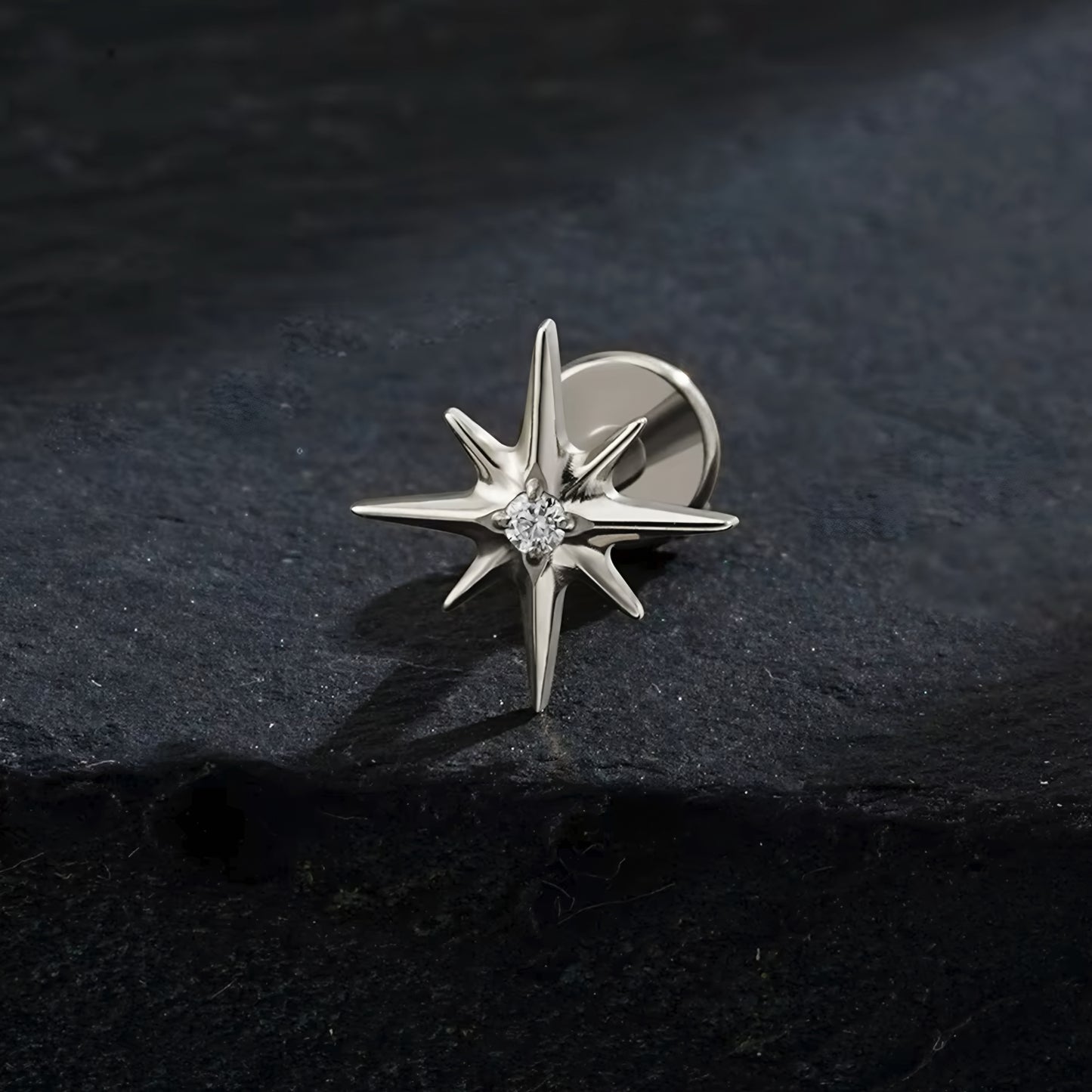 Titanium North Star Flat Ear Piercing