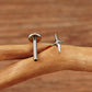 Titanium Four-Pointed Star Flat Ear Piercing