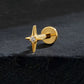 Titanium Four Point Star Flat Ear Piercing