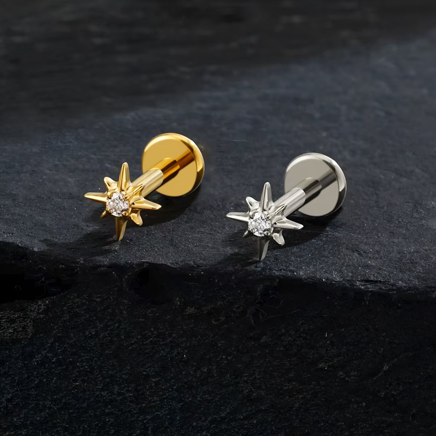 Titanium North Star Flat Ear Piercing