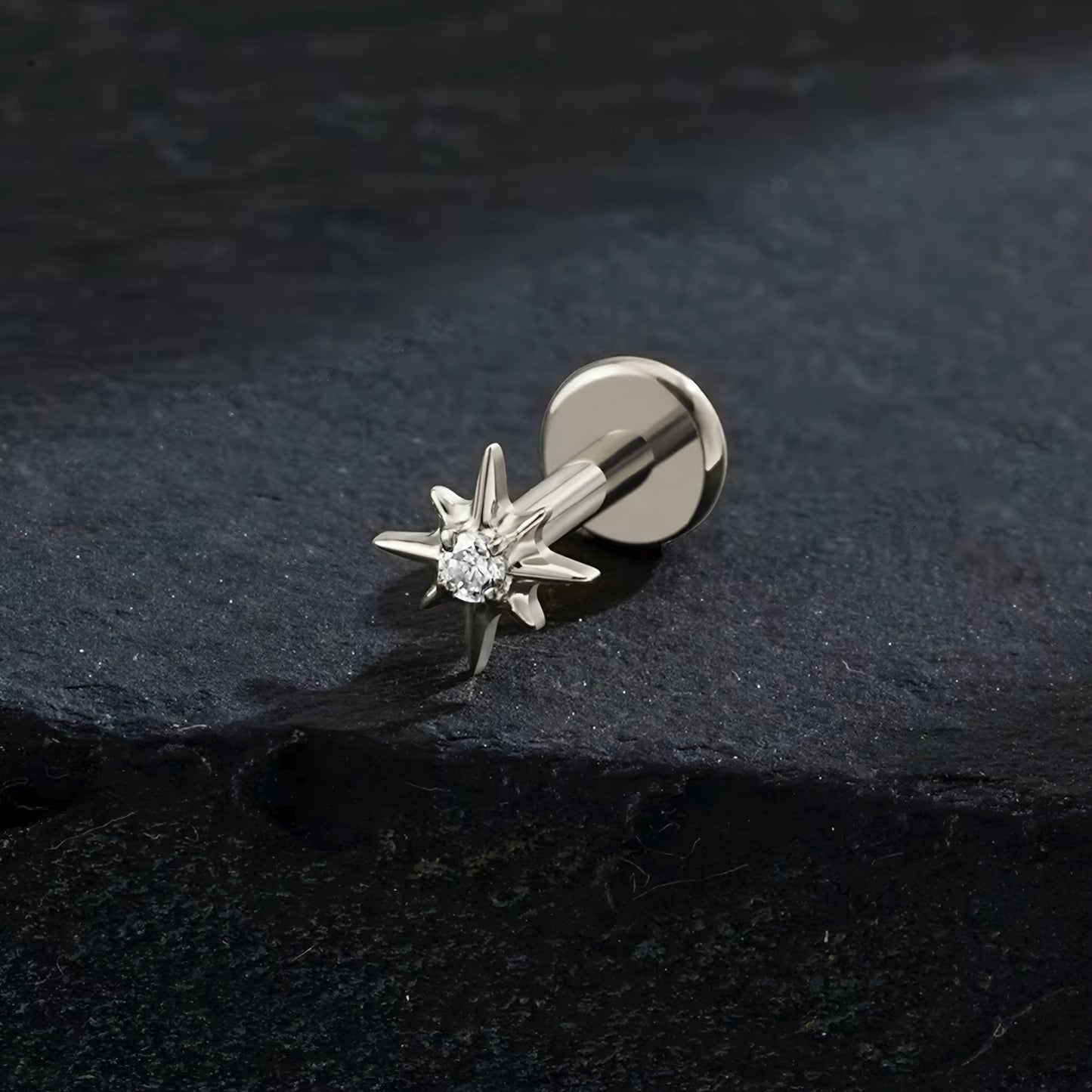 Titanium North Star Flat Ear Piercing