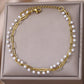 Double Oval Chain with Pearl Beads