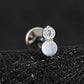 Titanium Tiny Two Stone Flat Ear Piercing