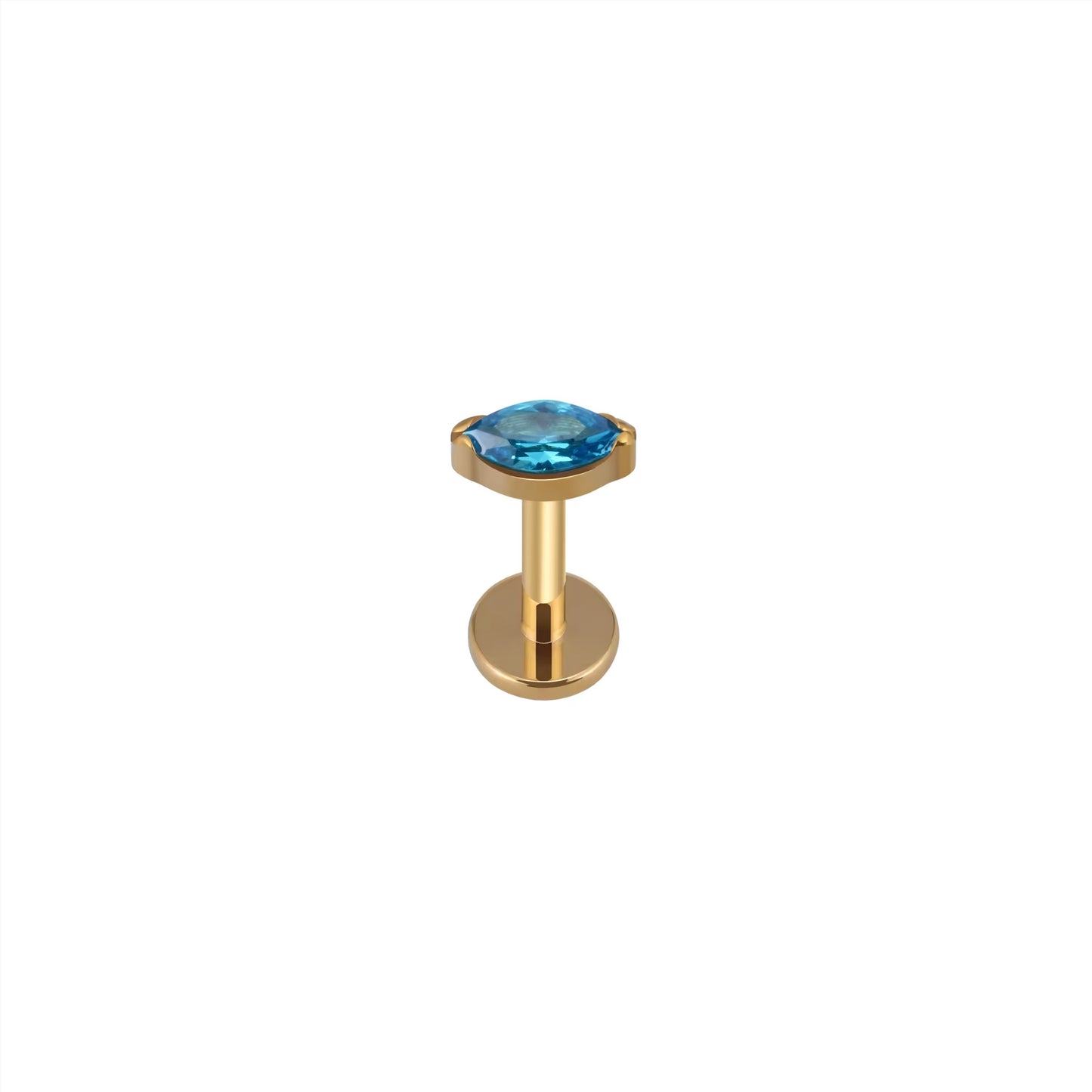 Titanium Single Tiny Marquise Flat Ear Piercing