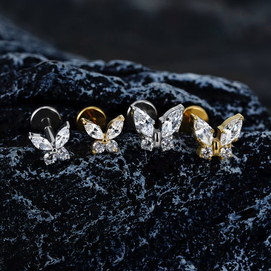 Titanium Mini Butterfly Flat Ear Piercing