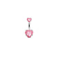 Pink Heart Zircon Belly Piercing