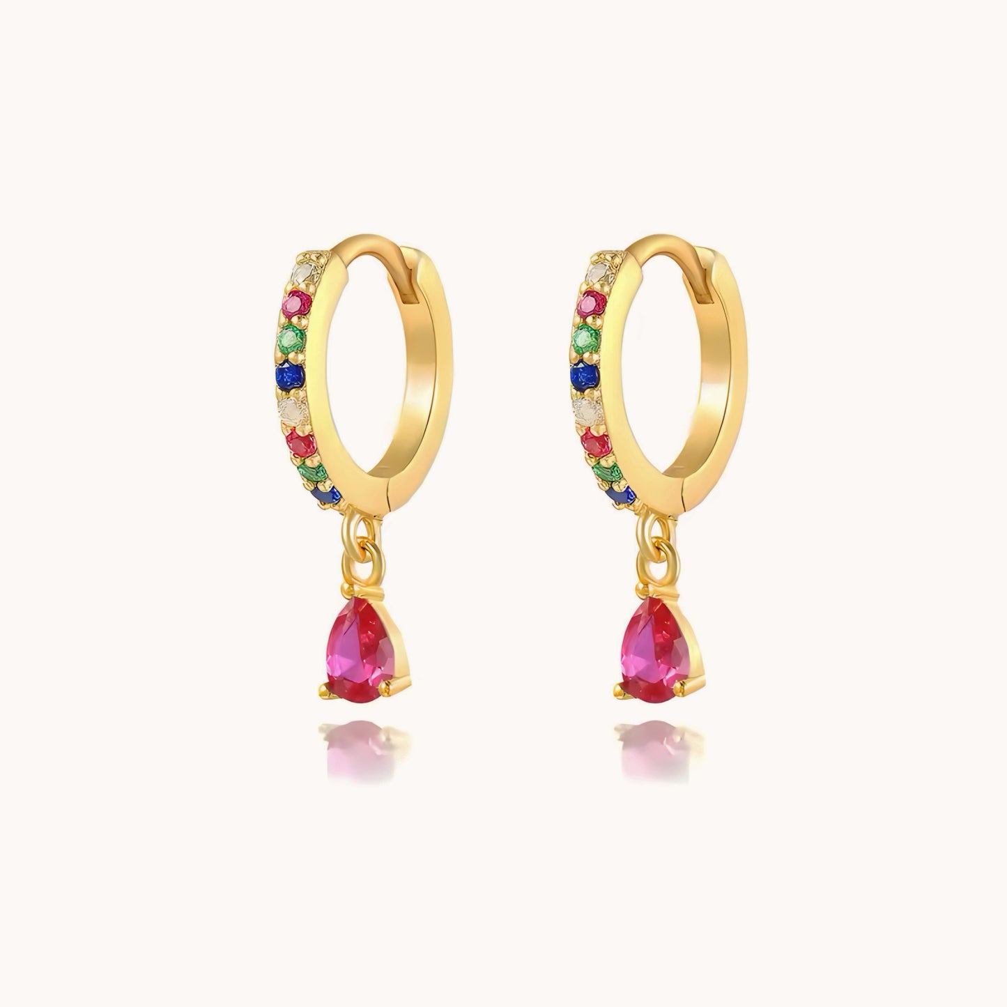 Multicolor Zircon Earring Pair