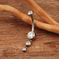 Titanium Hanged Dangle Gems Belly Button Piercing