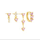 4pcs/set Light Pink Hear Drop Earring Set