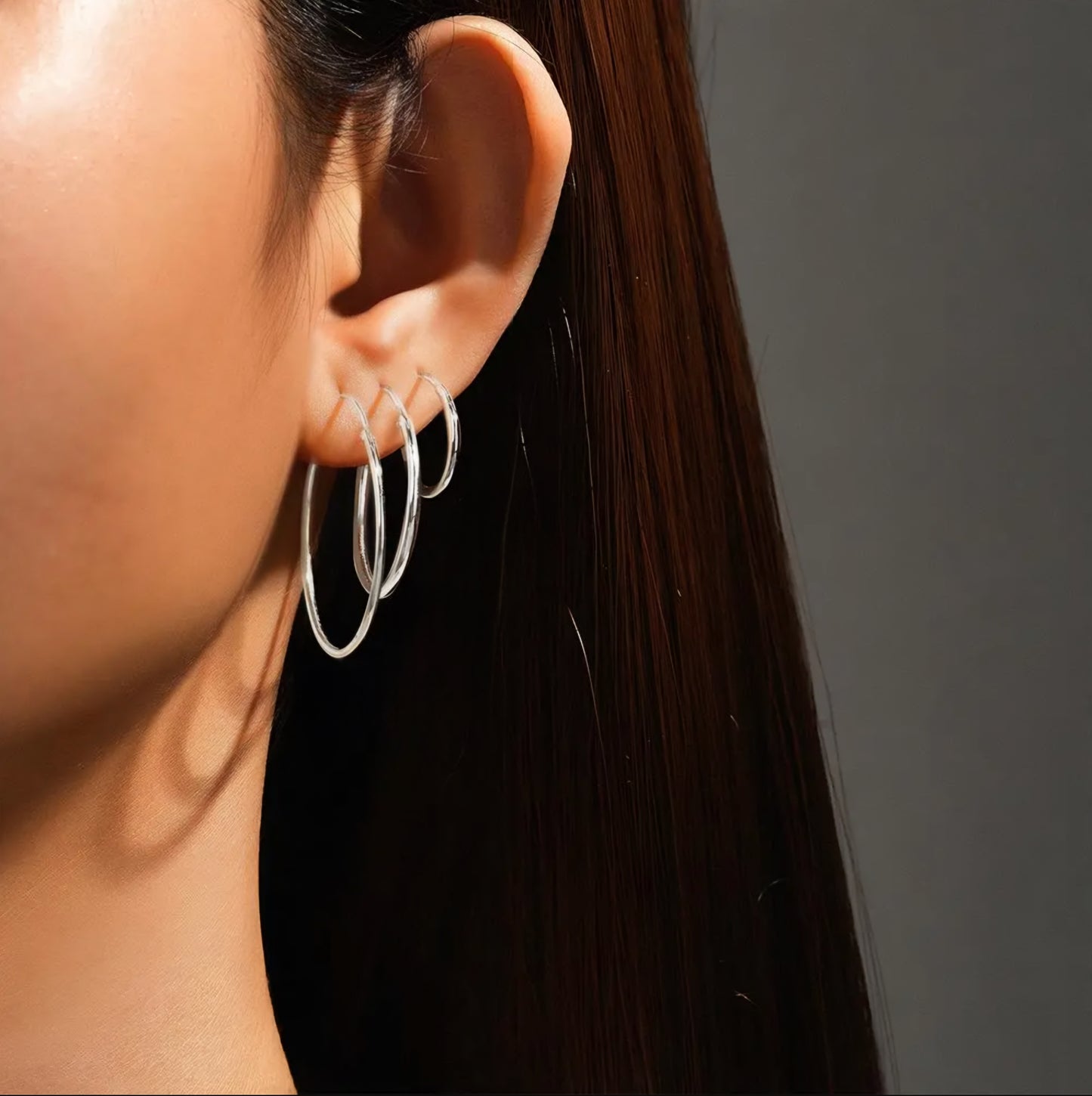 3pcs/set Multi Size Hoop Earrings