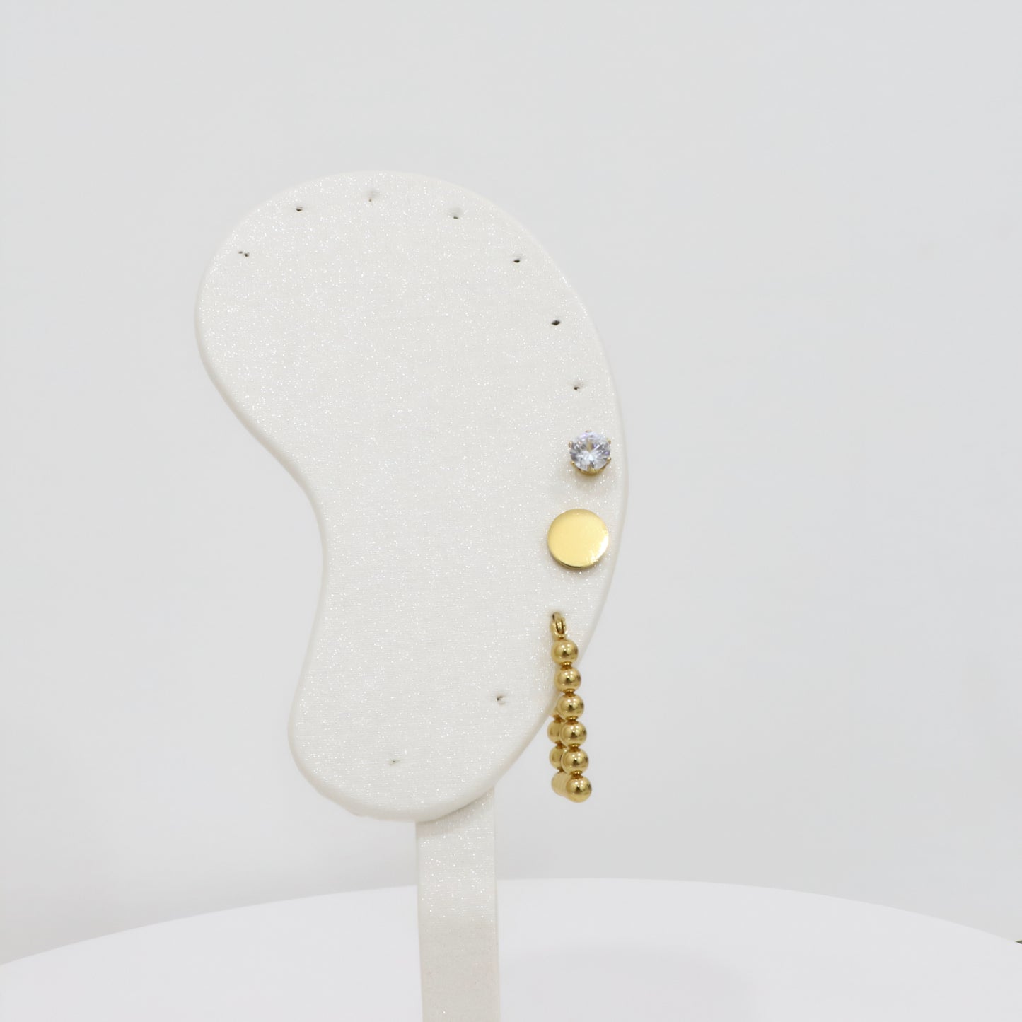 3Pairs/set Rectangle Doted Zircon Earring Set