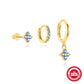 3pcs/set Sky Blue Flora Earring Set