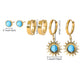 3pairs/set Turquoise Earring Set