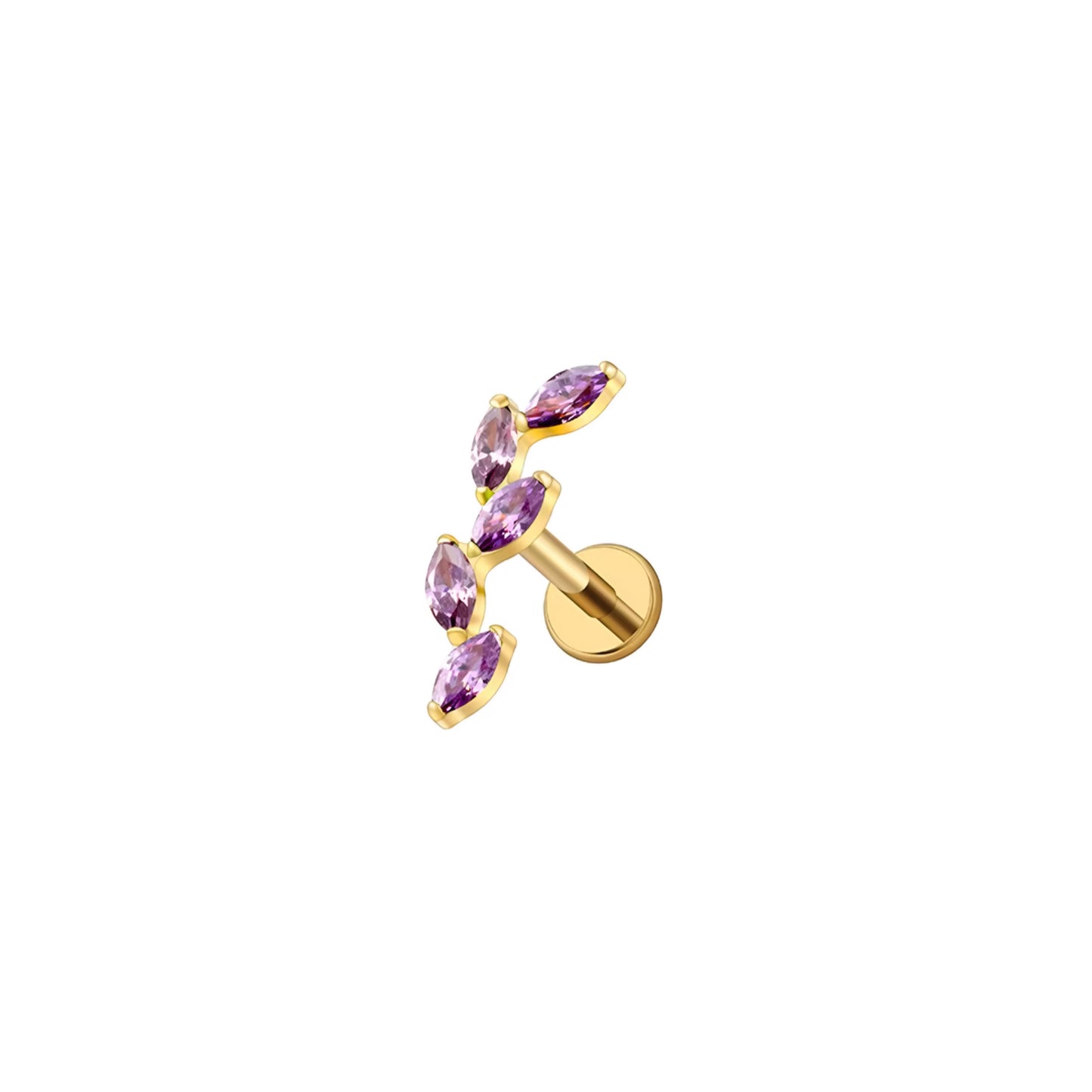 Titanium Five Marquise Climber Flat Ear Piercing