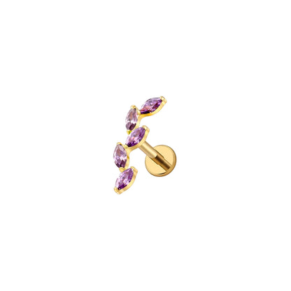 Titanium Five Marquise Climber Flat Ear Piercing
