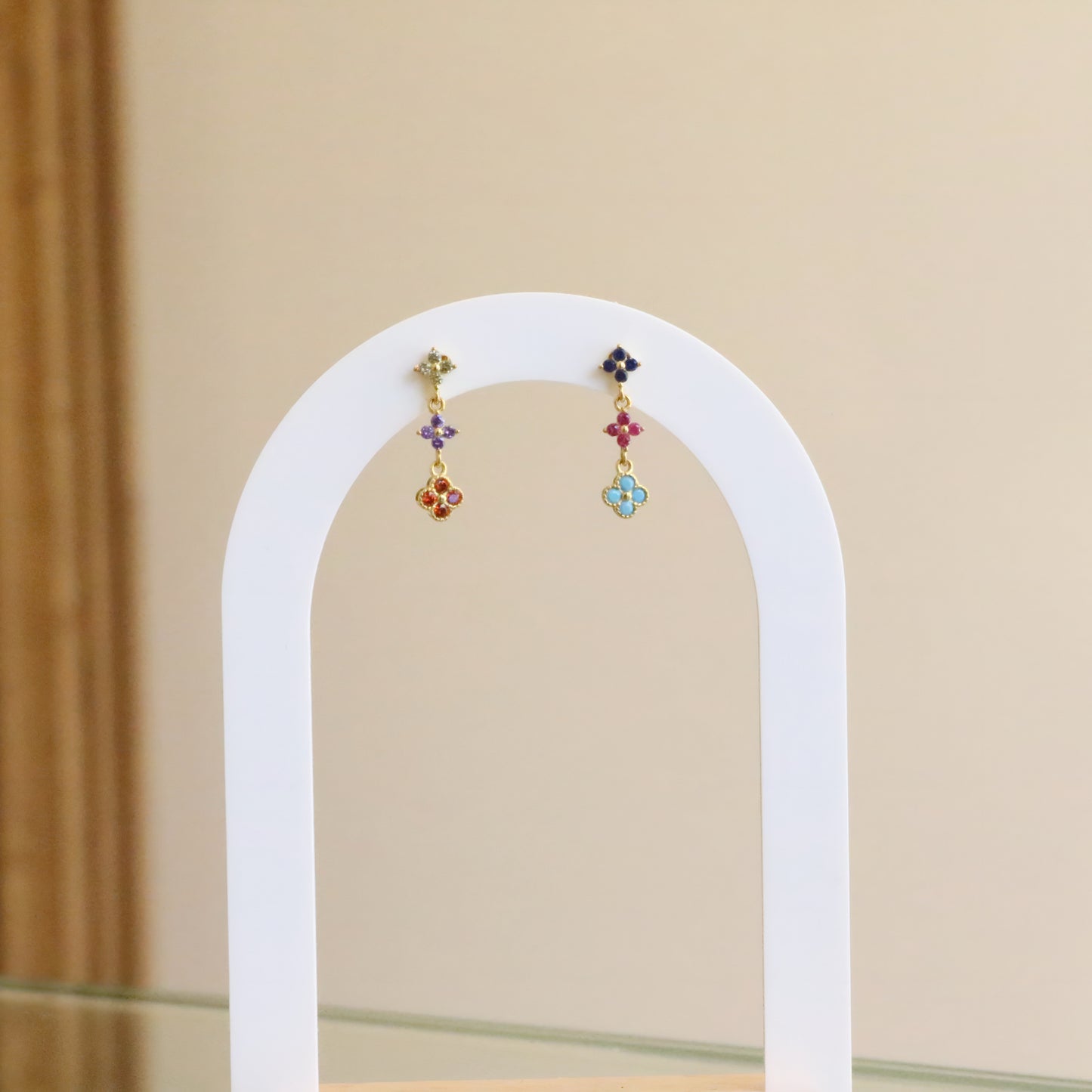 Multicolor Flora Earring Pair