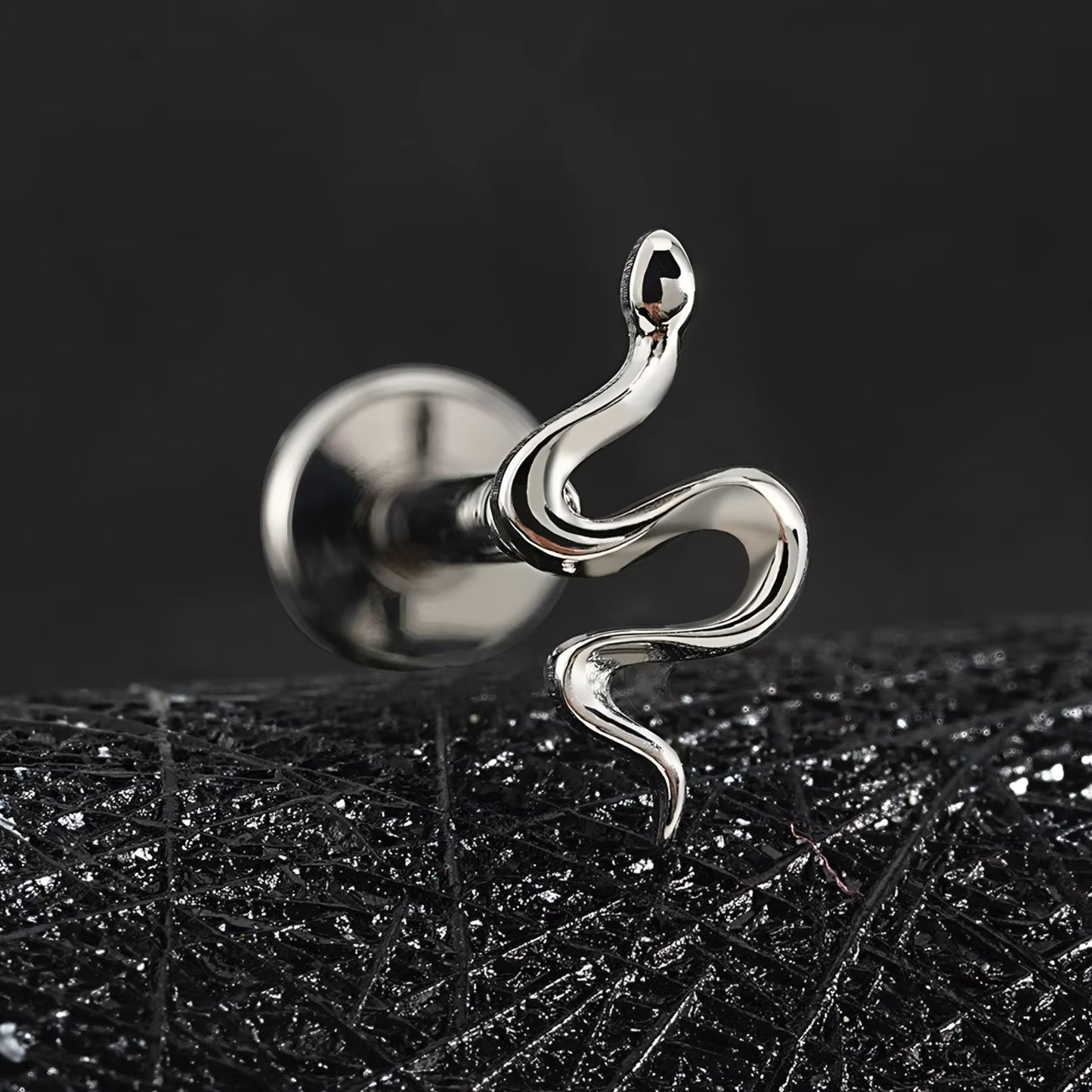 Titanium Mini Snake Serpent Flat Ear Piercing