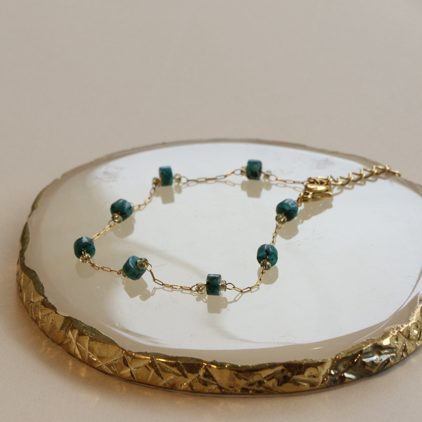 Dark Green Natural Stones Bead Set