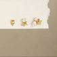 3pcs/set Shiny Blue Zircon Stars Earring