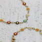 Multicolor Flowers Necklace Bracelet Set