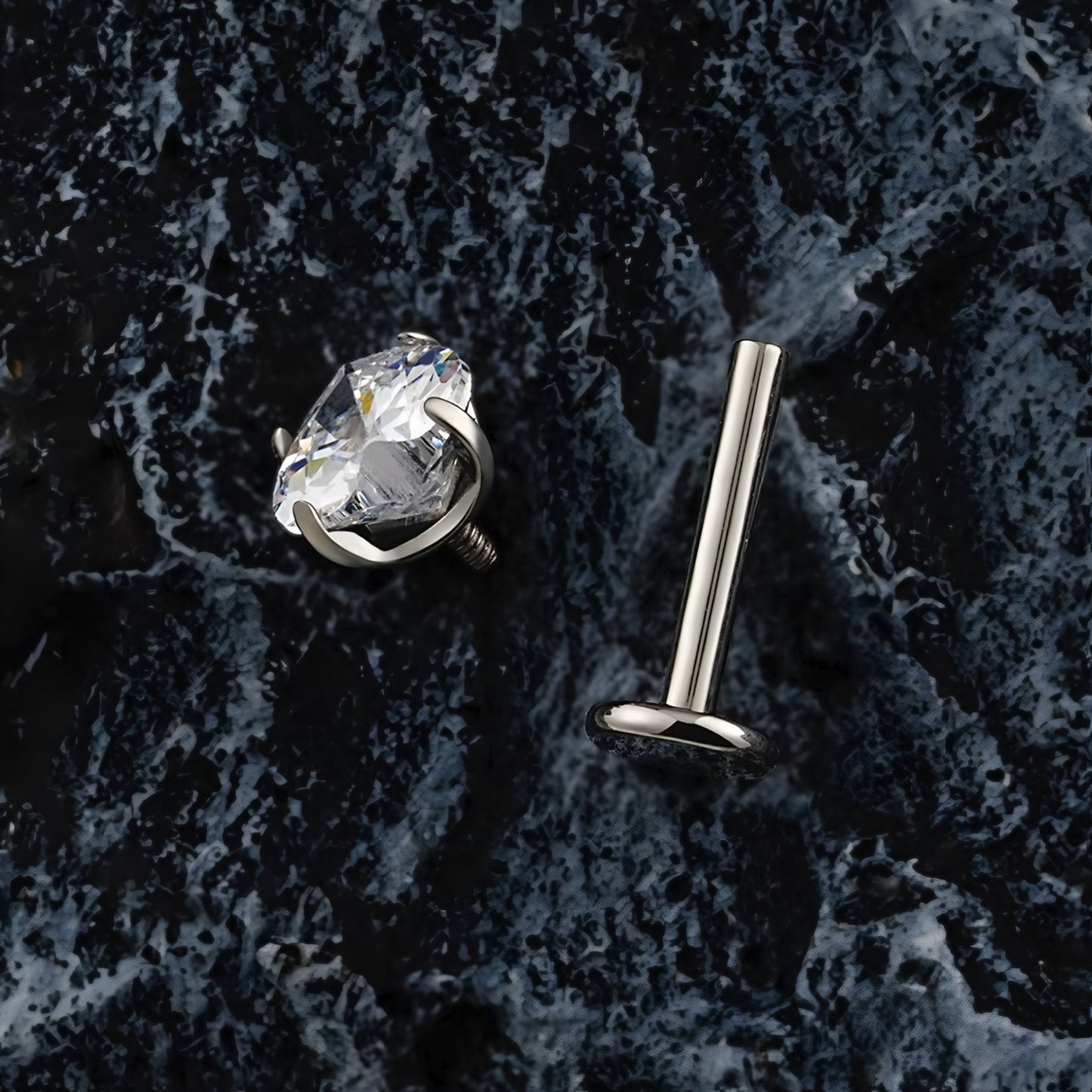 Titanium Heart Threaded Flat Ear Piercing