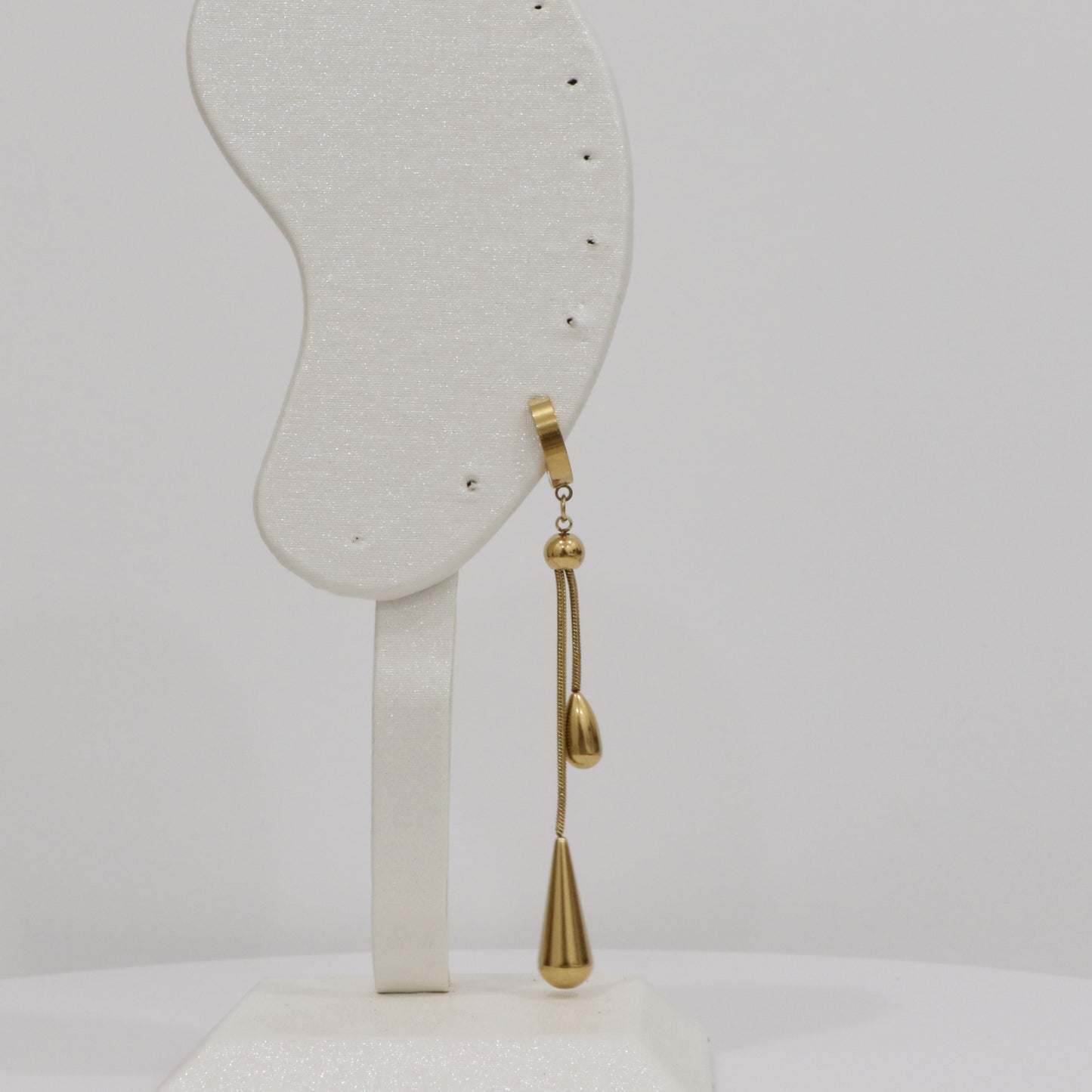 Gold Drop Snake Chain Earring Pair