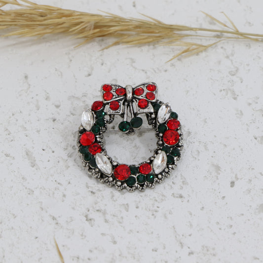 Christmas Wreath Bow Brooch