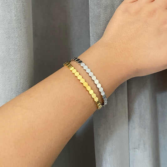 Hexagon Bangle Bracelet