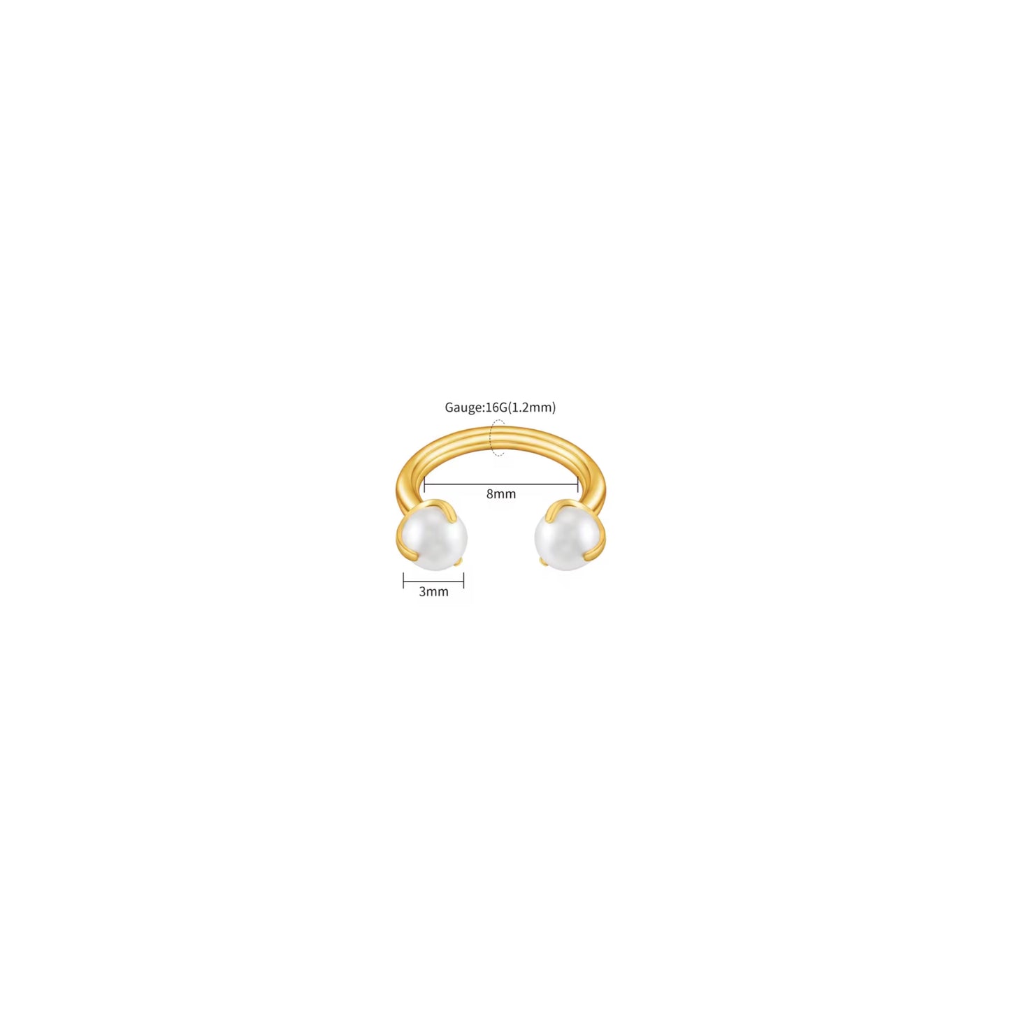 Horse Shoe Pearl Screw Piercing