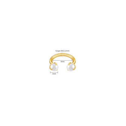 Horse Shoe Pearl Screw Piercing