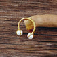 Horse Shoe Pearl Screw Piercing