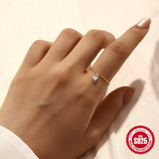 Chain Ring Drop Zircon