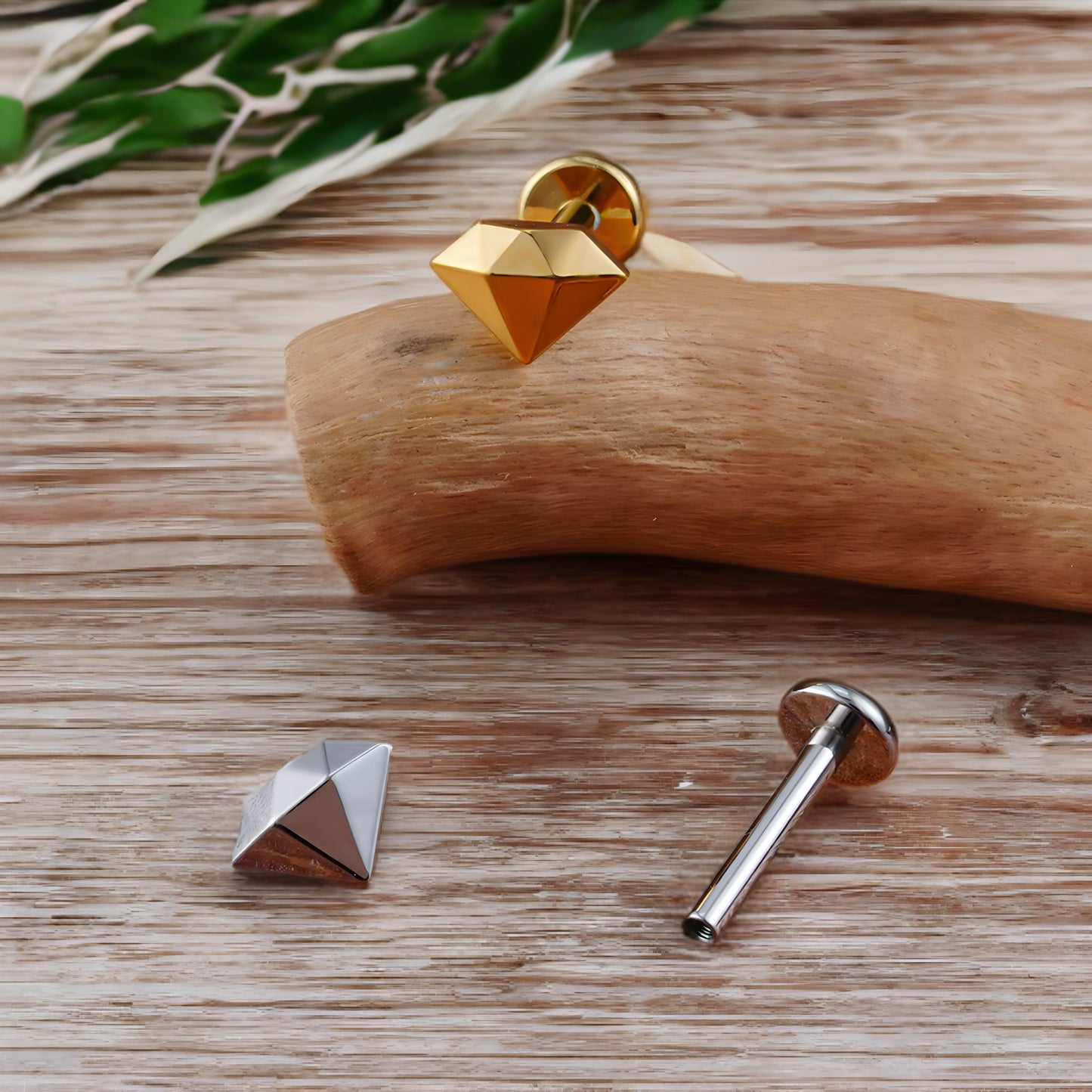 Diamond Jewel Titanium Ear Piercing