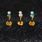 Titanium Tiny Two Stone Flat Ear Piercing