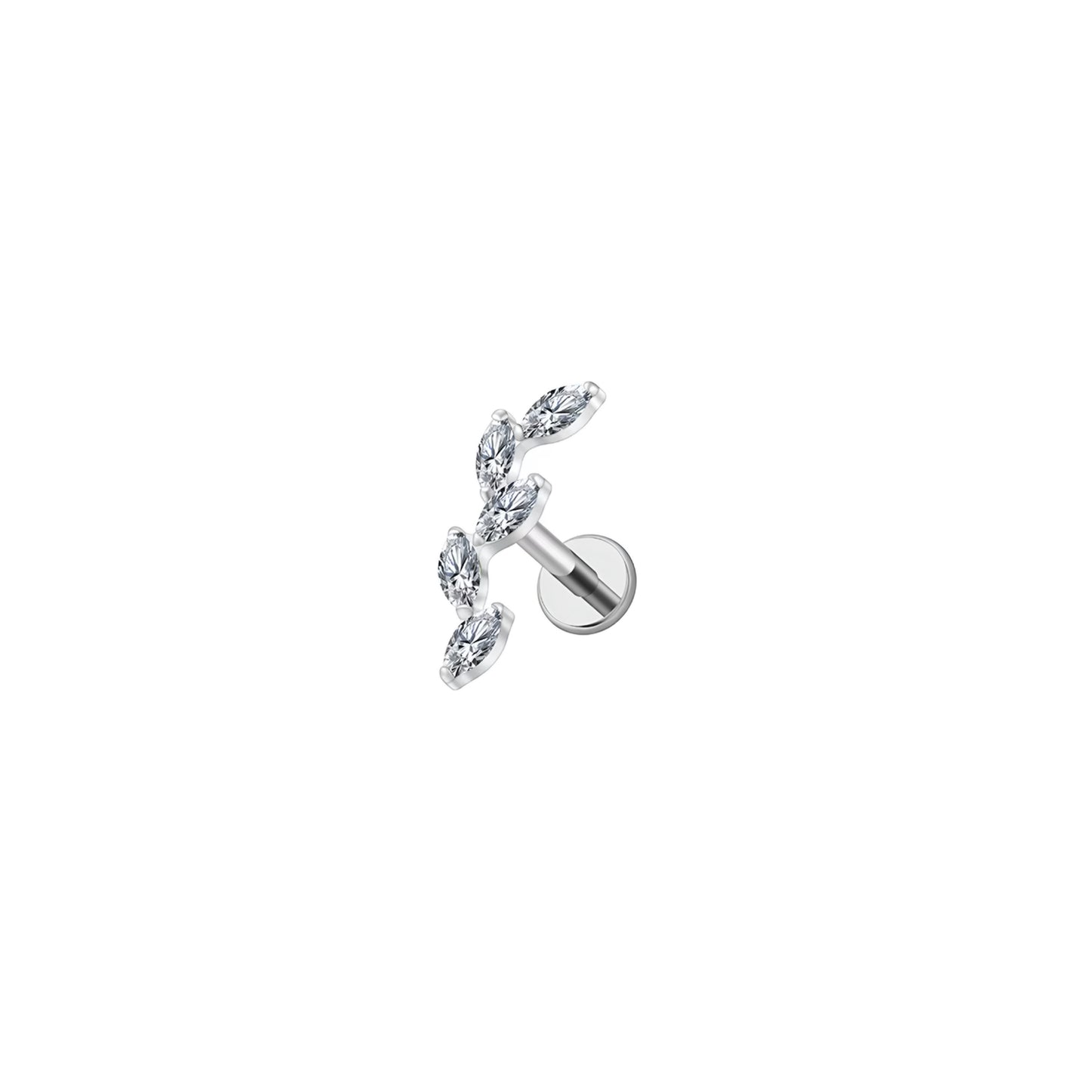 Titanium Five Marquise Climber Flat Ear Piercing