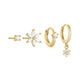 4pcs/set Flowers Loops Zircon