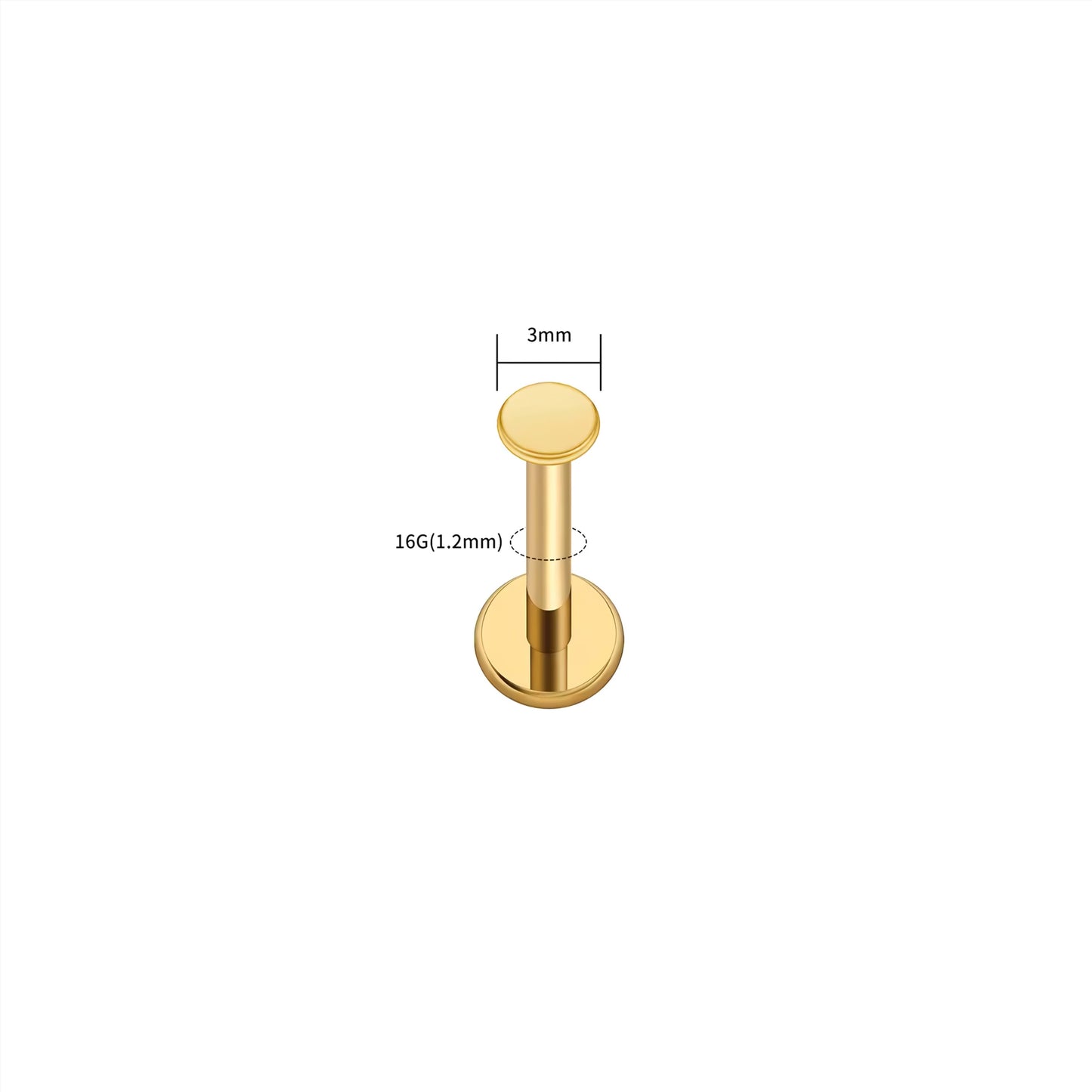 Titanium Circle Disc Flat Ear Piercing
