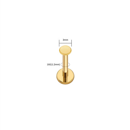 Titanium Circle Disc Flat Ear Piercing