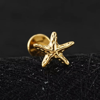 Titanium Tiny Starfish Flat Ear Piercing