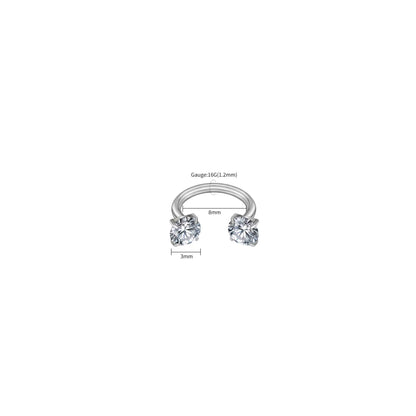 Horse Shoe Zircon Screw Piercing