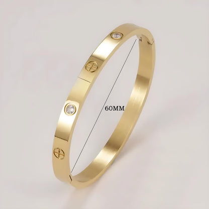 Screw Zircon Bangle