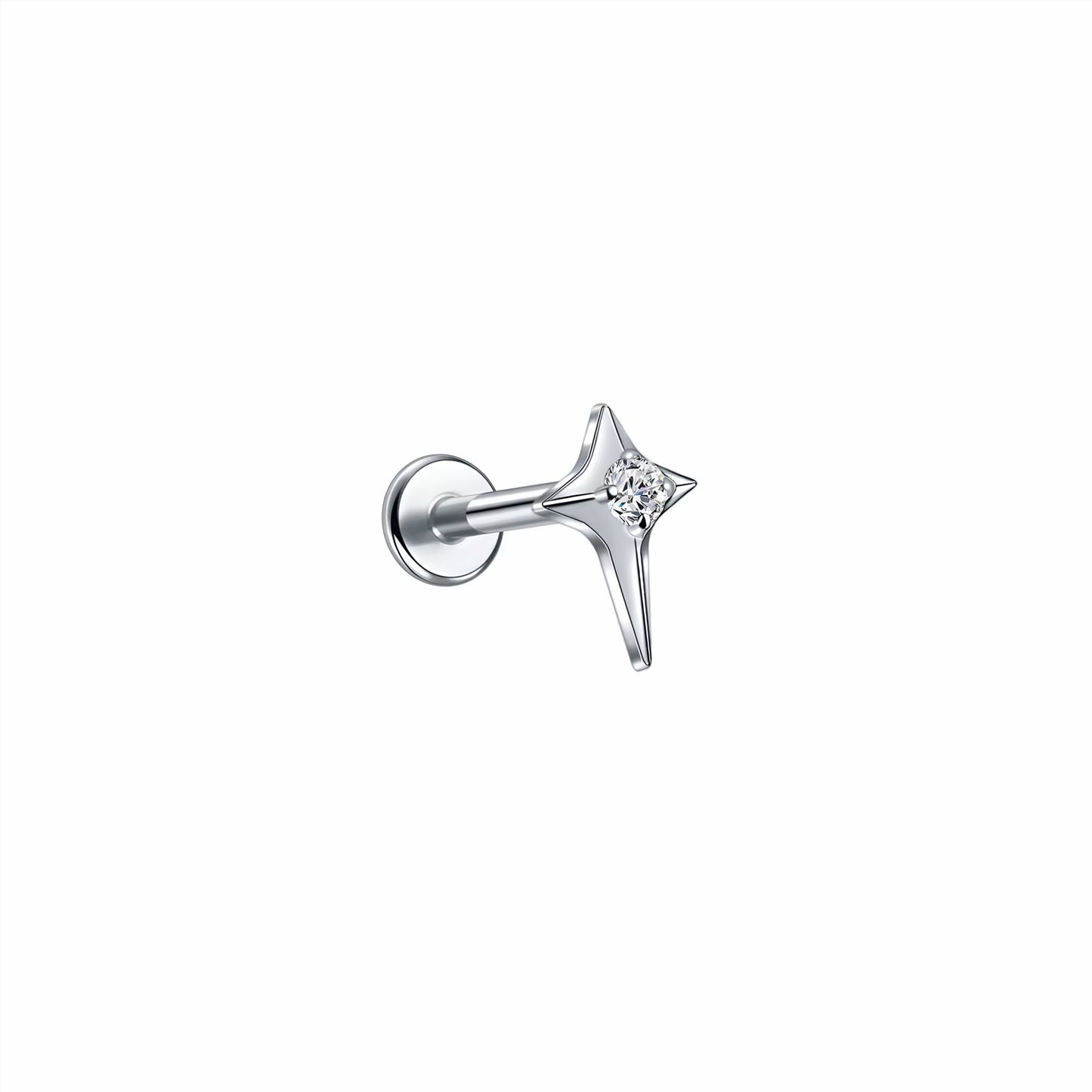 Cros Zircon Titanium Flat Ear Piercing