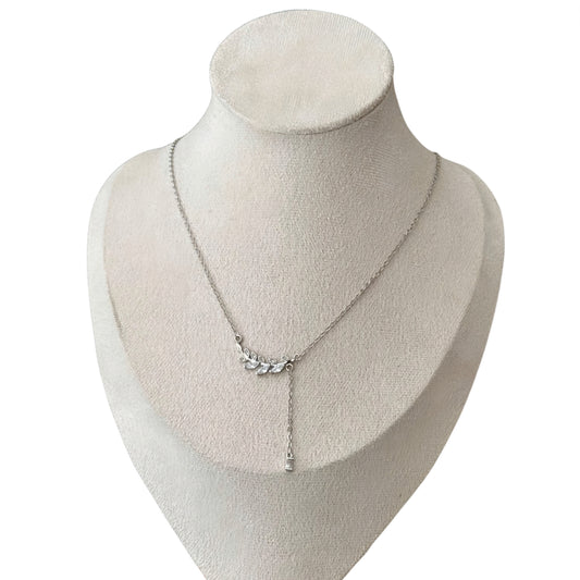 Leaf Zircon Necklace Chain